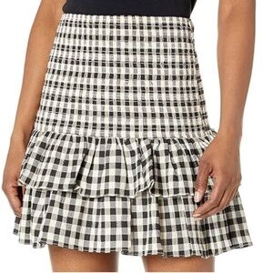BB Dakota Gingham Ruffle Mini Skirt